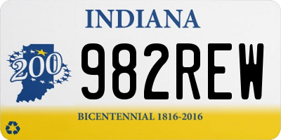 IN license plate 982REW