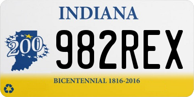 IN license plate 982REX
