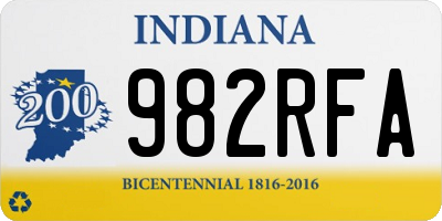 IN license plate 982RFA