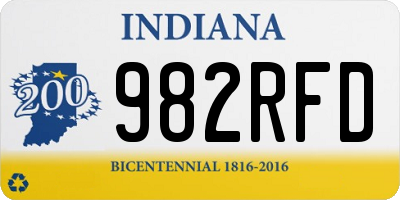 IN license plate 982RFD