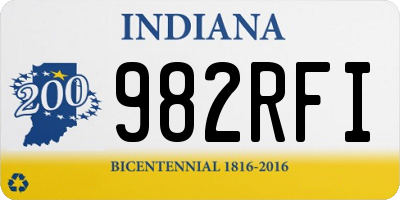 IN license plate 982RFI