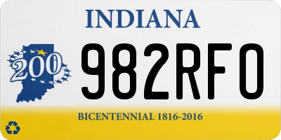IN license plate 982RFO