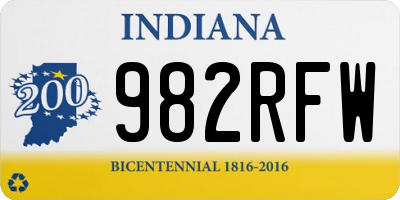 IN license plate 982RFW