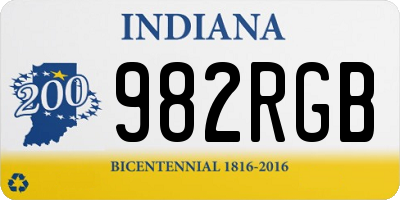 IN license plate 982RGB