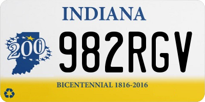 IN license plate 982RGV