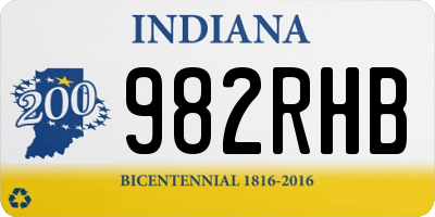 IN license plate 982RHB