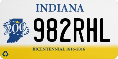 IN license plate 982RHL