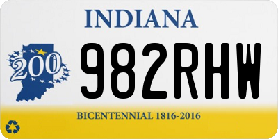 IN license plate 982RHW