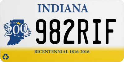 IN license plate 982RIF