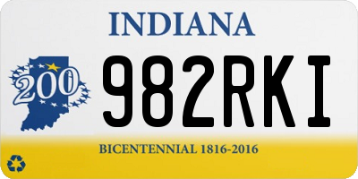 IN license plate 982RKI