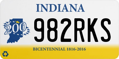 IN license plate 982RKS