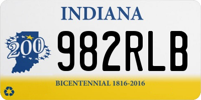 IN license plate 982RLB
