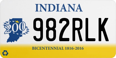 IN license plate 982RLK