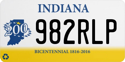IN license plate 982RLP