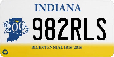IN license plate 982RLS