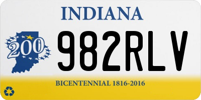 IN license plate 982RLV