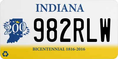 IN license plate 982RLW