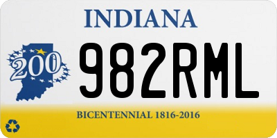 IN license plate 982RML