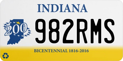 IN license plate 982RMS