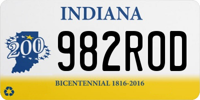 IN license plate 982ROD