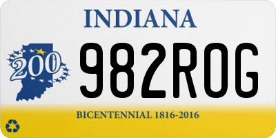 IN license plate 982ROG