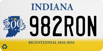IN license plate 982RON