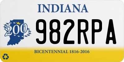 IN license plate 982RPA