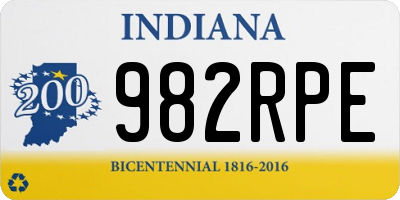 IN license plate 982RPE