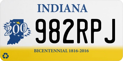 IN license plate 982RPJ