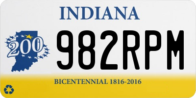 IN license plate 982RPM