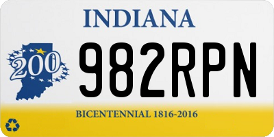 IN license plate 982RPN