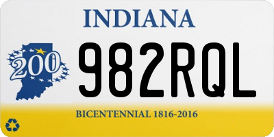 IN license plate 982RQL