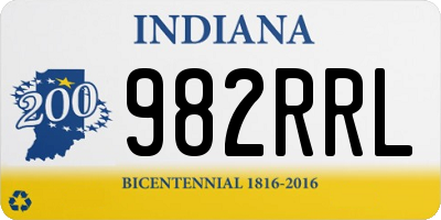 IN license plate 982RRL