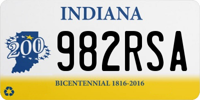 IN license plate 982RSA