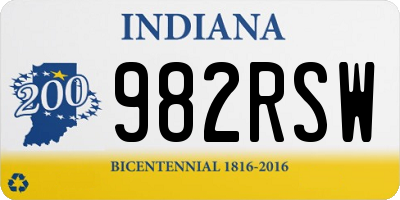 IN license plate 982RSW