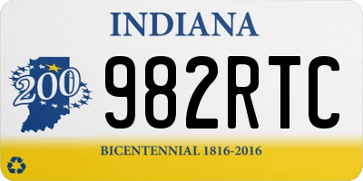 IN license plate 982RTC