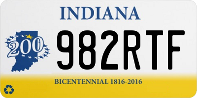 IN license plate 982RTF