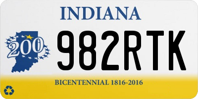 IN license plate 982RTK