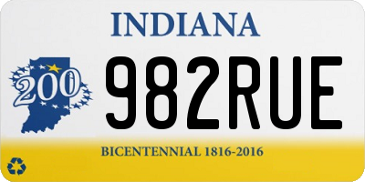 IN license plate 982RUE