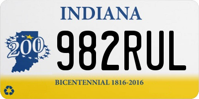 IN license plate 982RUL
