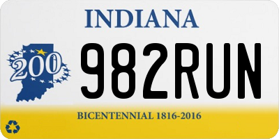 IN license plate 982RUN