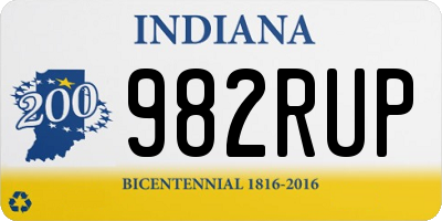 IN license plate 982RUP