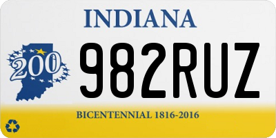 IN license plate 982RUZ