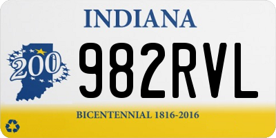 IN license plate 982RVL