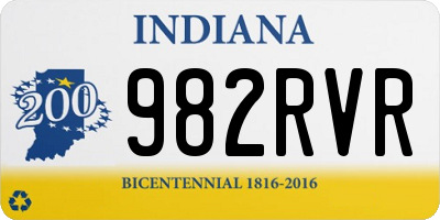IN license plate 982RVR