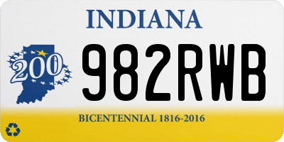 IN license plate 982RWB
