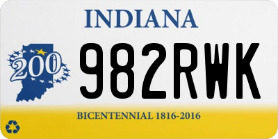 IN license plate 982RWK