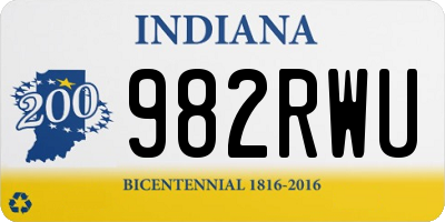 IN license plate 982RWU