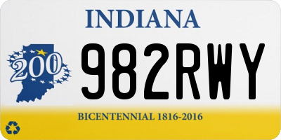 IN license plate 982RWY