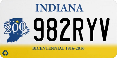 IN license plate 982RYV